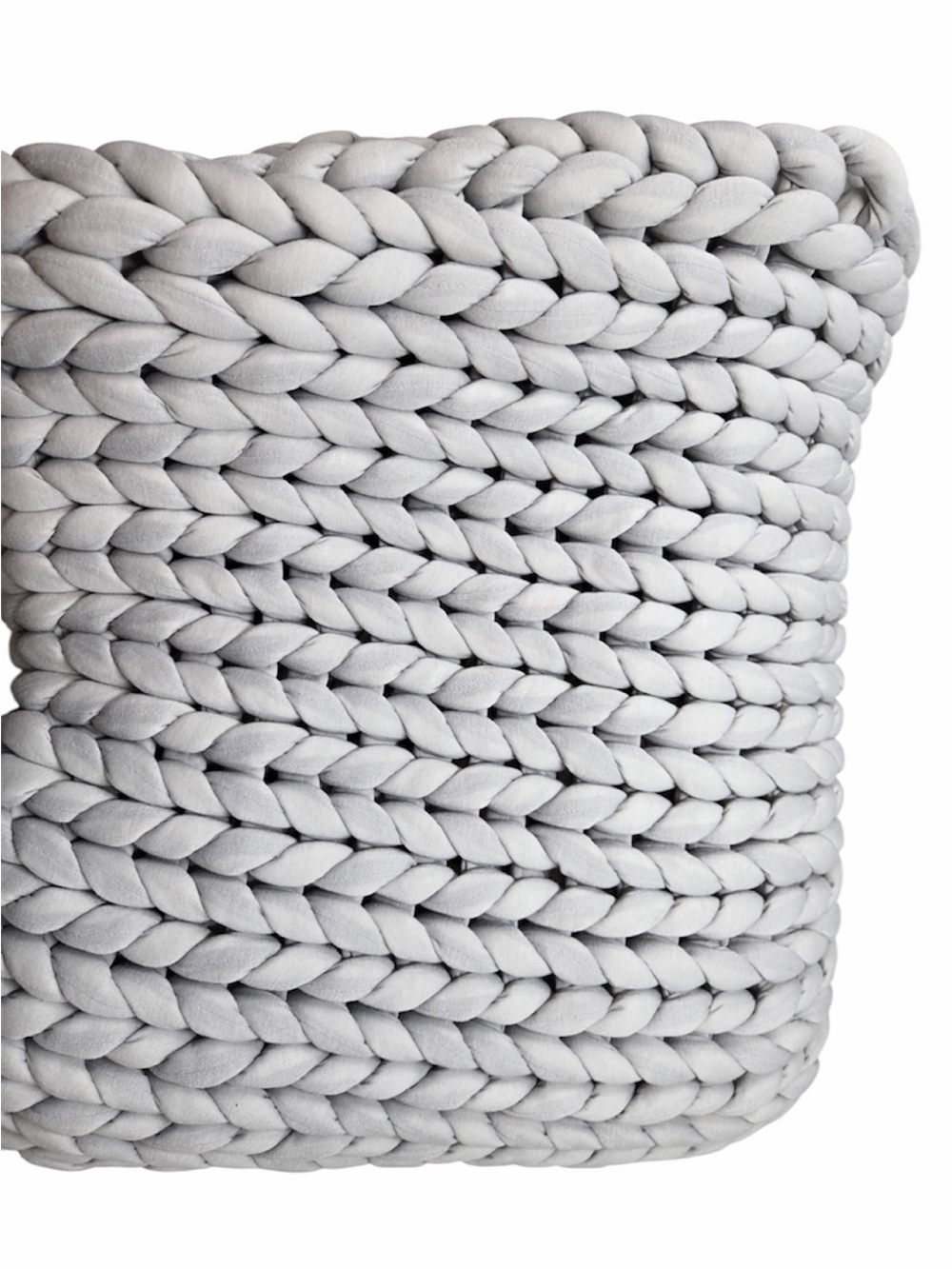 QUINCE Chunky Knit Weighted Blanket Light Grey 1221